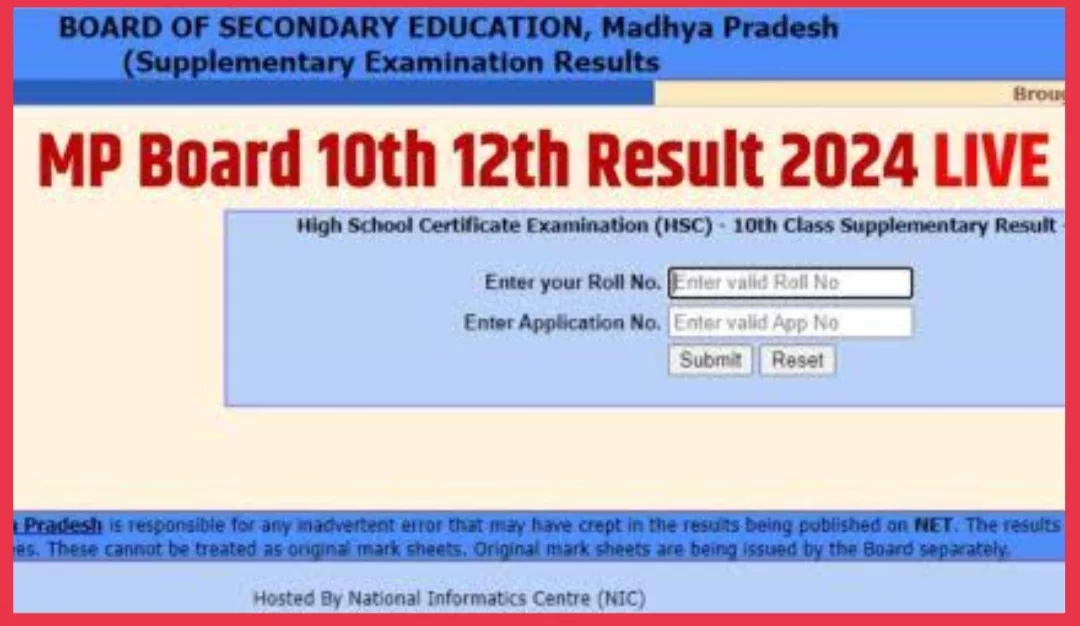 MP 10th,12th result 2024